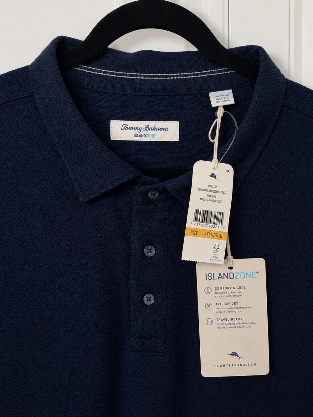 Tommy Bahama IslandZone Men’s Polo Shirt 4XLT Geometric Golf Polo NWT